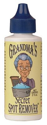 Grandma's Secret Spot Remover 2oz
Just a drop is all it takes to remove oil, grease, blood, grass, clay, tar, ink, make-up, spagetti sauce, baby formula, coffee... any type of stain.