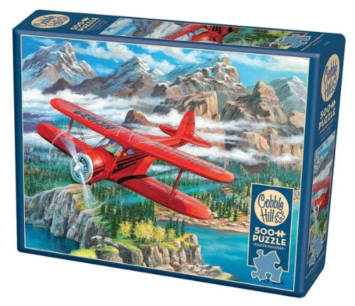 Beechcraft Staggerwing 500 Piece Puzzle  Cobble Hill Creations  Assembled Size: 26.625" x 19.25"  Random Size Pieces  Poster Included