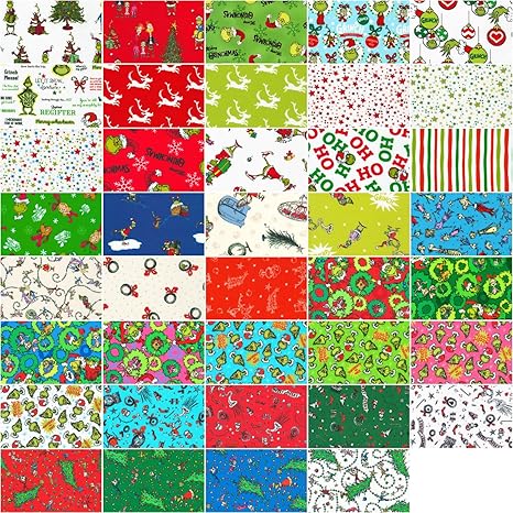 How The Grinch Stole Christmas Roll Ups-From Robert Kaufman-
How the Grinch Stole Christmas by Dr. Seuss Enterprises Collection-100% Cotton-2.5" Strips-40 PC