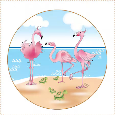 Clothesline Rope Bowl with Round Flamingo Panel Bundle