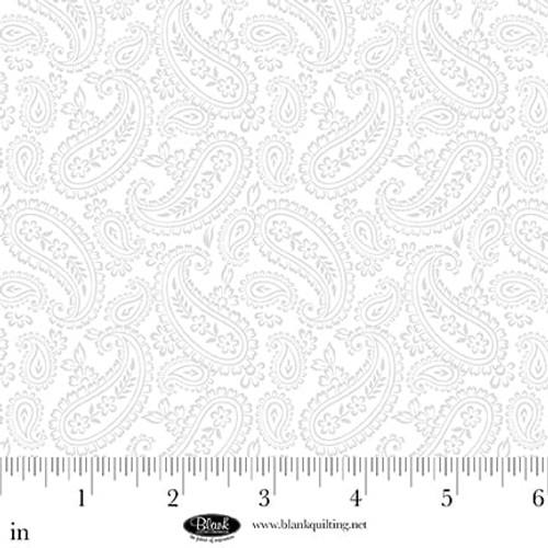 Paisley White On White
From Blank Quilting
By Satin Moon Designs
Morning Mist IX Collection
100% Cotton
43/44"