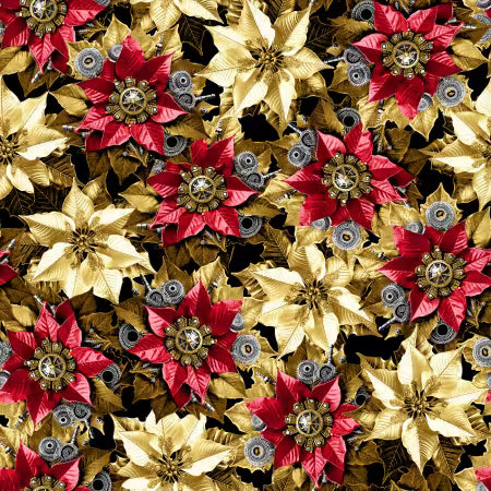 Red Steampunk Poinsettias 9 Inch
From Blank Quilting
By Urban Essence
Gears & Garland Collection
100% Cotton
44/45"