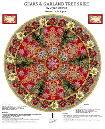 Red Gears &amp; Garland Tree Skirt
From Blank Quilting
By Urban Essence
Gears & Garland Collection
100% Cotton
54"
