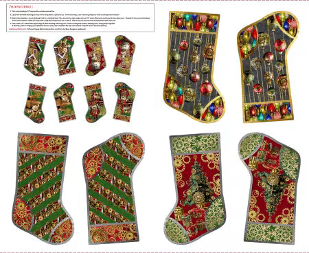 Red Steampunk Christmas Stockings 36 Inch
From Blank Quilting
By Urban Essence
Gears &  Garland Collection
100% Cotton
44/45"