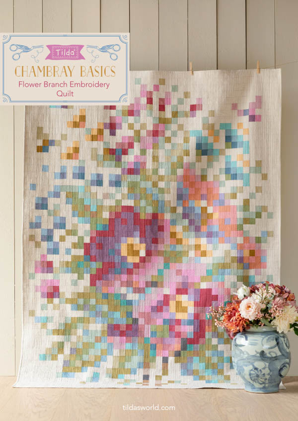 Flower Branch Embroidery Quilt Kit
Pattern From Tilda
Finished Quilt Size: 63½″ × 81½
Kit includes all fabric to complete the quilt top as shown and binding.