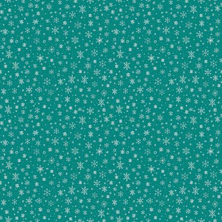 Ski Hill Snowflakes - Teal-From Riley Blake Designs-Ski Hill Collection by Corinne Wells-100% Cotton-44/45"