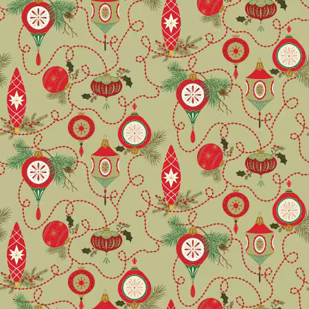 Glisten Bulbs Olive
From Riley Blake Designs
By Sandy Gervais
100% Cotton
43/44 Inches Wide