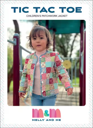 Tic Tac Toe Jacket Pattern For Kids
By Melly &  Me
Printed Paper Pattern
Finished Size: Kids 3-8
Final Product: Wearables
Paper Templates Included
Technique Used: Standard Machine Sewing
Skill Level: Intermediate