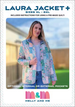 Laura Jacket Plus Pattern
By Melly & Me
Printed Paper Pattern
Finished Sizes Included - Size XL to Size 6XL.
Final Product: Wearables / Clothing
Paper Templates Included
Technique Used: Standard Machine Sewing
Skill Level: Confident Beginner