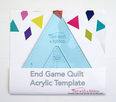 This template set is is designed to be used with  the End Game  pattern from Tied with a Ribbon. The 3in Template makes the Mini Quilt and the 8.5in template makes the large quilt .