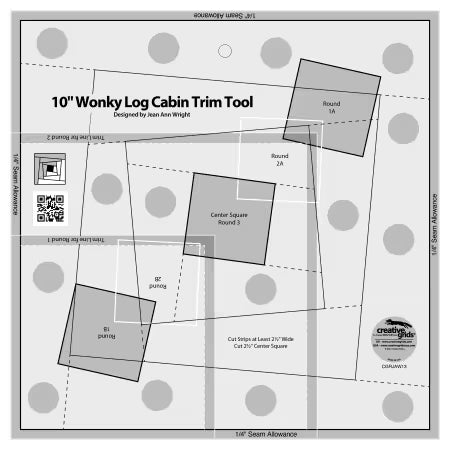 Creative Grids Quilt Ruler 10 Inch Wonky Log Cabin Trim Tool
From Creative Grids USA
By Jean Ann Wright