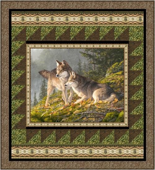 Companions Quilt Kit-From Elizabeths Studio-Companions by James autman Collection-Pattern by Deborah G. Stanley-100% Cotton-Finished Quilt Size: 62.50" x 68.50"-Kit includes all fabric for quilt top and binding.-Batting and Backing Sold Separate