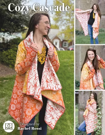 Cozy Cascade - Quilted Cardigan Pattern
From Rachel Rossi Design
Sizes Included: XS, S, M, L, XL, XXL, XXXL (seven sizes for the perfect fit) Shown in Wishflower collection by Rachel Rossi for Benartex (shipping Fall 2025)
Printed Paper Pattern
Finished Size: Multiple
Final Product: Wearables
Technique Used: Standard Machine Sewing
Skill Level: Intermediate