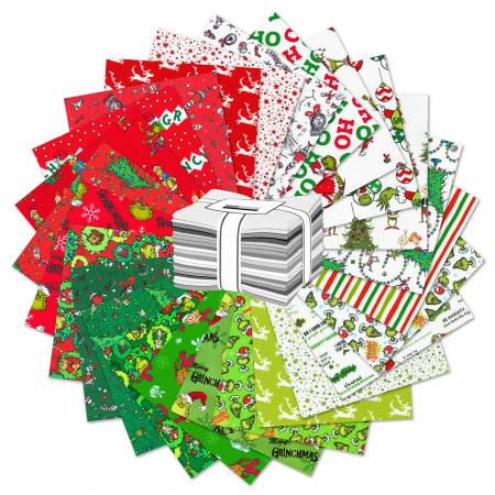 Fat Quarter Bundles How the Grinch Stole Christmas 25pcs-
From Robert Kaufman-How the Grinch Stole Christmas by Dr. Seuss Enterprises Collection-100% Cotton-18" x 22" each pc-25 pcs