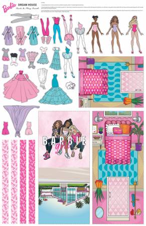 Barbie Dreamhouse Pack & Play Felt Panel From Riley Blake