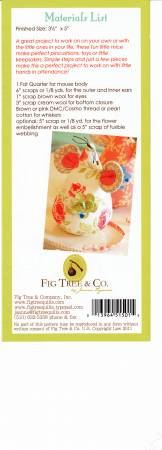 Three Blind Mice Pin Cushion Pattern  From Fig Tree Quilts By Joanna Figueroa