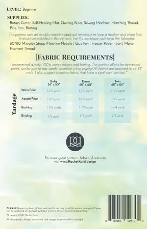 Shiplap Quilt Pattern
From Rachel Rossi Design
By Rachel Rossi
Finished Sizes: Baby 36" x 50", Throw 60" x 60", Twin 60" x 86"
Shiplap is a simple, modern pattern for a nautical quilt. This design lends itself well to a more masculine quilt, but can be just a girly or child-friendly with the right fabrics! Choose two contrasting fabrics, and you’ll be on your way!