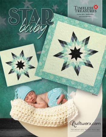 The Starbaby pattern includeds foundation papers to make a small lonestar. It is an introductory pattern that can be completed in just a few hours and be used to learn basic paper piecing techniques. From Quiltworx - Judy Niemeyer Quilting