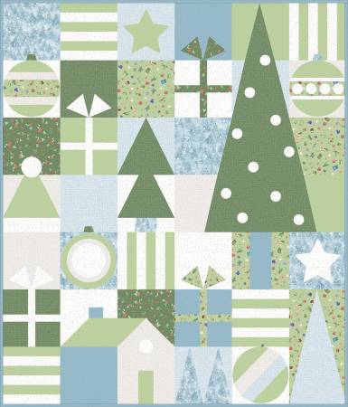 One Snowy Day Christmas Cheer Quilt Kit  From Maywood Studio By Hannah Dale Finished Size: 49in x 57in  100% Cotton