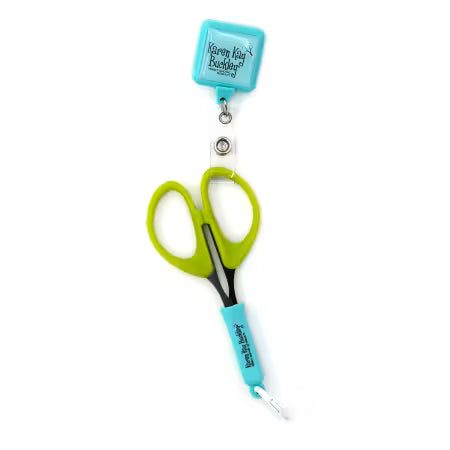 Karen K Buckley Perfect 2-in-1 Lanyard holds
Perfect Scissors Green 4-3/16in Small Micro-serrated Non-slip Blade