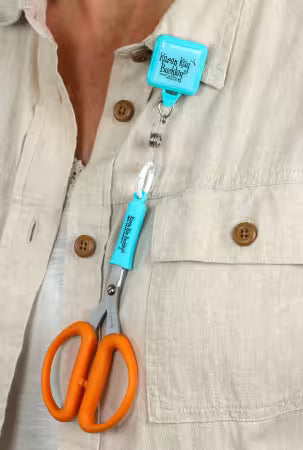 Karen K Buckley Perfect 2-in-1 Lanyard holds Perfect Scissors Orange 5in Medium Knife-edge Multipurpose Blades