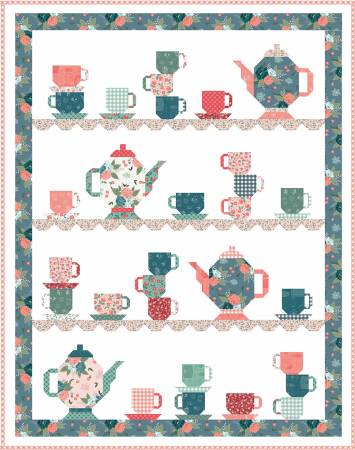 Afternoon Tea Tea Party Quilt Kit  From Riley Blake Designs By Beverly McCullough Afternoon Tea by Beverly McCullough Collection Boxed kit comes with fabric to make quilt top and binding.  100% Cotton  Finished Size Approximately 63" x 80"