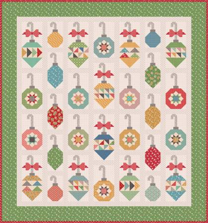 Home Town Holiday Decorating the Tree Boxed Quilt Kit-From Riley Blake Designs-By Lori Holt-
100% Cotton-Traditional Piecing-
Finished Quilt Size: 80" x 86"