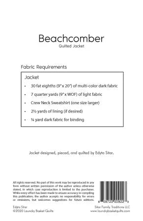 Beachcomber Jacket Pattern
From Laundry Basket Quilts
By Edyta Sitar