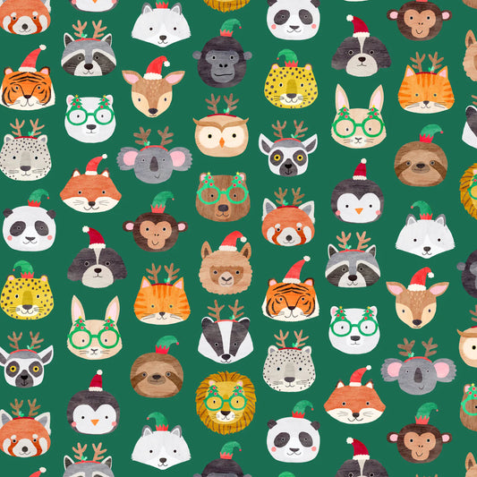 Merry Menagerie - Green  From Dashwood Studio 100% Cotton 43/44"