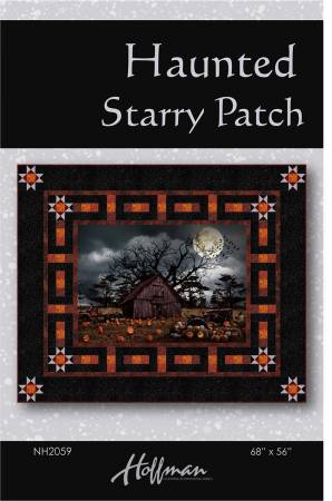 Haunted Starry Patch - Quilt Pattern
This pattern is designed with Haunted Halloween Patch by Hoffman Fabrics. The Haunted Halloween Patch panel is surrounded a woven set of blocks and finished off with stars in each corner. The quilt finishes at 68" x 56".