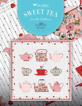 Sweet-tea Quilt Pattern  From Riley Blake Designs  By J. Wecker Frisch  The Sweet-Tea Quilt by J. Wecker Frisch of Great Joy Studio features appliqued teapots and teacups.  Finished size is 50" x 50". 