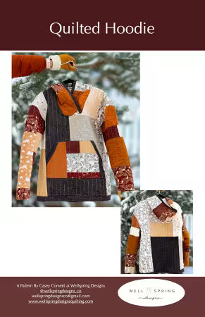 Quilted Hoodie
From Wellspring Designs
By Casey Michelle
Create your own cozy style with our Quilted Hoodie Pattern! Available in sizes XS-XXXL, this pattern allows you to create a stylish and comfortable hoodie that will keep you warm and stylish. Add some flair to your wardrobe with our unique quilted design. Perfect for any season! 
The pattern includes tissue paper templates for sizes XS-XXXL, detailed instructions, and photos to walk you through assembly.