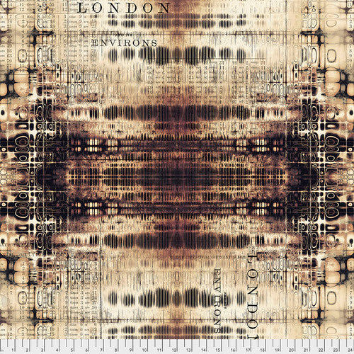 Abandoned-London Gridlock-Neutral-By Tim Holtz Electic Elements-From FreeSpirit Fabrics-100% Cotton-44"