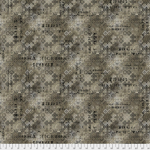 Abandoned - Faded Tile - Neutral-Tim Holtz Electic Elements-FreeSpirit Fabrics-100% Cotton-44"