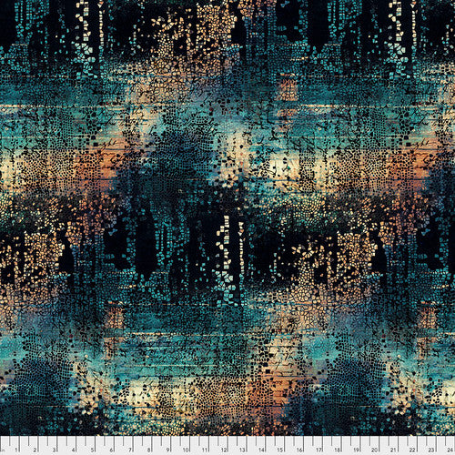 Abandoned - Fractured Mosaic - Indigo-By Tim Holtz Electic Elements-From FreeSpirit Fabrics-100% Cotton-44"