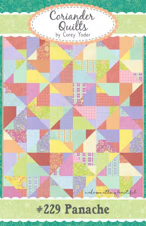 Panache Quilt Pattern
From Coriander Quilts
By Corey Yoder
Fabric Featured: Sherbet Sunshine Flannels Fabric Collection by Corey Yoder of Coriander Quilts.