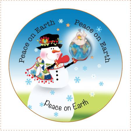 Fabric Panel-5 inch- Round Snowman Peace
Fabric art panel 5" in diameter. 100% cotton, permanent dyes. Perfect for appliqués, elements in quilted projects, base designs for fabric and rope bowls, or framed in a 5" embroidery hoop and embellished. Jody's original design.
Made of: 100% Heavyweight Cotton
Size: 5in diameter
Pre-Printed Fabric Panel