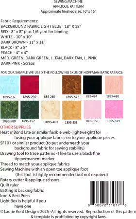 Santa & Highland Cow - Sewing Applique Design
From: Laurie Kent Designs
Printed Paper Pattern
Finished Size: 16in x 16in
Final Product: Wall Hanging
Technique Used: Applique
Paper Templates Included
Skill Level: Confident Beginner