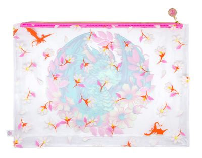 Tula Pink Dragon Ball She Large Project Bag Back View – 13" x 17½"