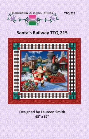 Santa's Railway Quilt Pattern-From Touramaline & Thyme-By Laureen Smith-Finished Size-63in x 57in-Technique Used-Standard Machine Sewing-Skill Level-Confident Beginner 