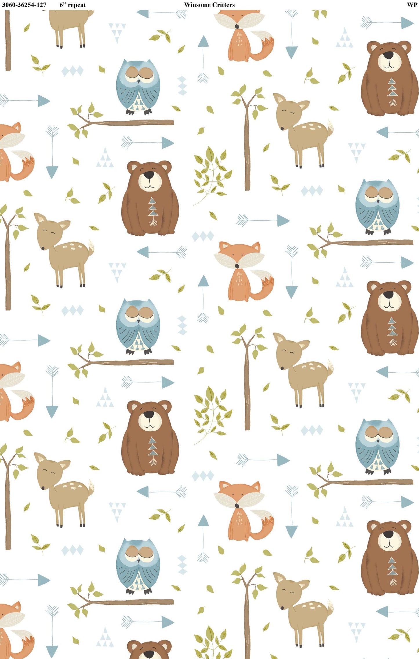 Winsome Critters Multi White-From Wilmington Prints-By Deane Beesley-100% Cotton-43/44"