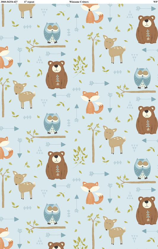 Winsome Critters Multi Blue-From Wilmington Prints-By Deane Beesley-
100% Cotton-43/44"