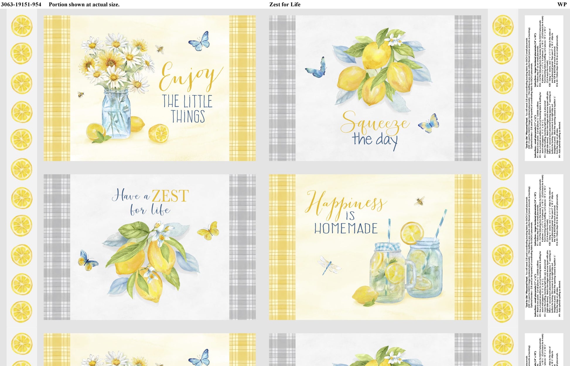 Zest For Life Placemat Fabric Panel-From Wilmington Prints-By Cynthia Coulter-
100% Cotton-23/24"x 44"