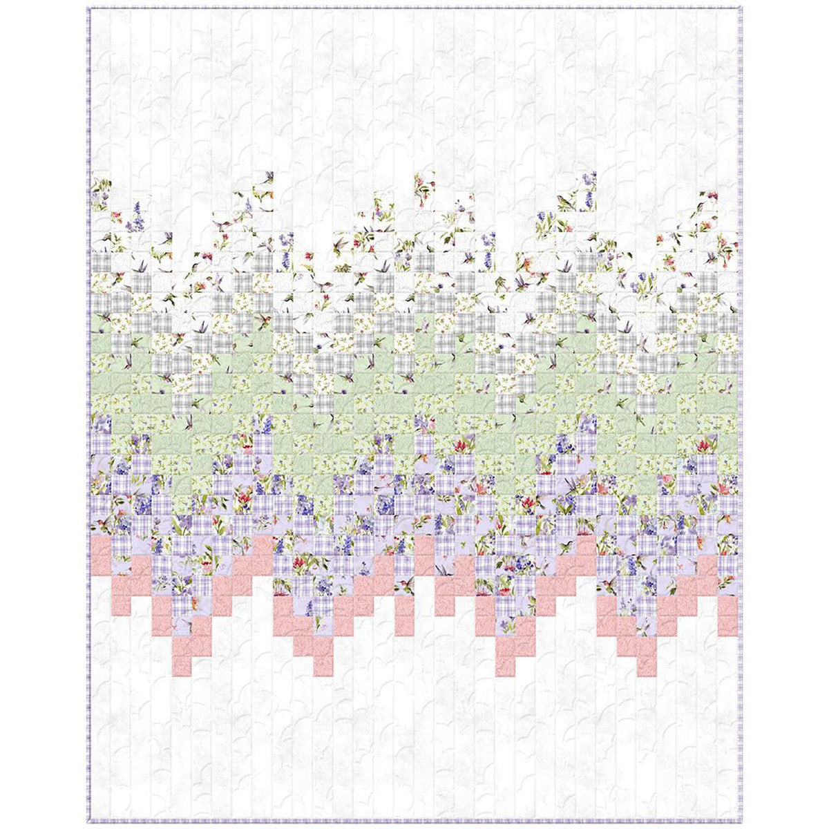 Confetti Hummingbird Floral Quilt Kit  From Wilmington Prints  By Susan Winget  Finished Quilt Size 64" x 80"