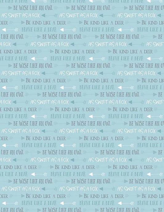 Winsome Critters Words All Over Blue-From Wilmington Prints-By Deane Beesley-100% Cotton-43/44"