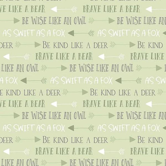 Winsome Critters Words All Over Green-From Wilmington Prints-By Deane Beesley-100% Cotton-43/44"