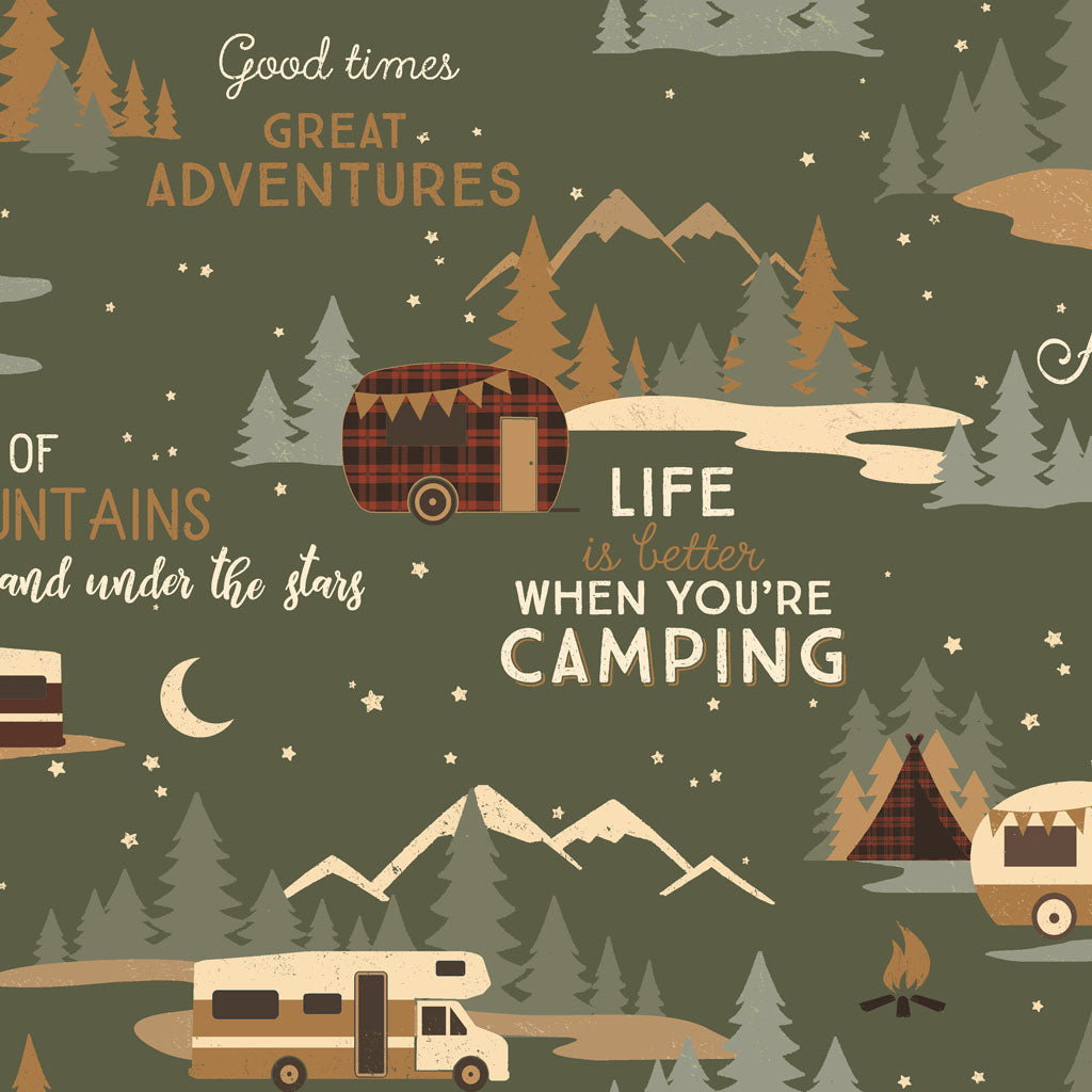 Living the Dream Flannel - Camping Light Forest
From Clothworks
By Dan DiPaolo
100% Cotton (flannel)
43.44"