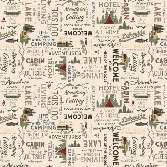 Living the Dream Flannel - Light Khaki Words
From Clothworks
BY Dan DiPaolo
100% Cotton Flannel
43.44"