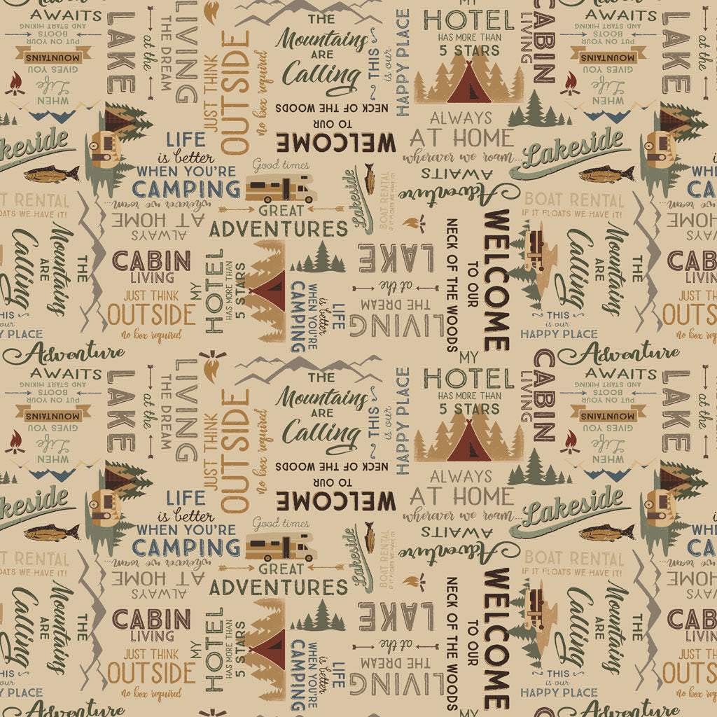 Living the Dream Flannel - Caramel Words
From Clothworks
By Dan DiPaolo
100% Cotton Flannel
43.44"