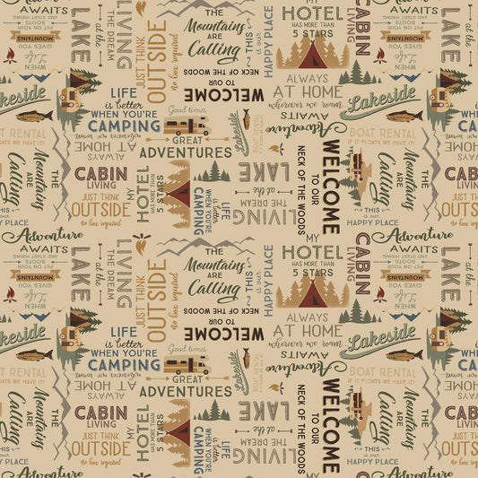 Living the Dream Flannel - Caramel Words
From Clothworks
By Dan DiPaolo
100% Cotton Flannel
43.44"